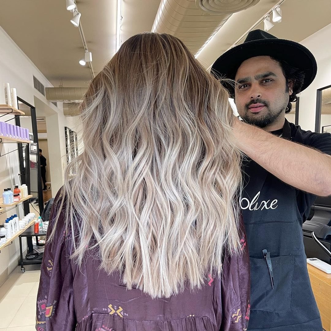 Hair highlights and ombré colour at premium salon Gurgaon